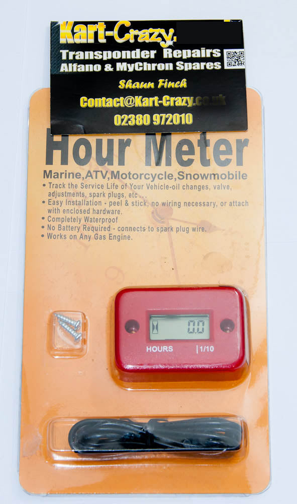 Kart Engine Hour Meter Timer - Red Rotax Honda X30 MX Motocross – Kart ...