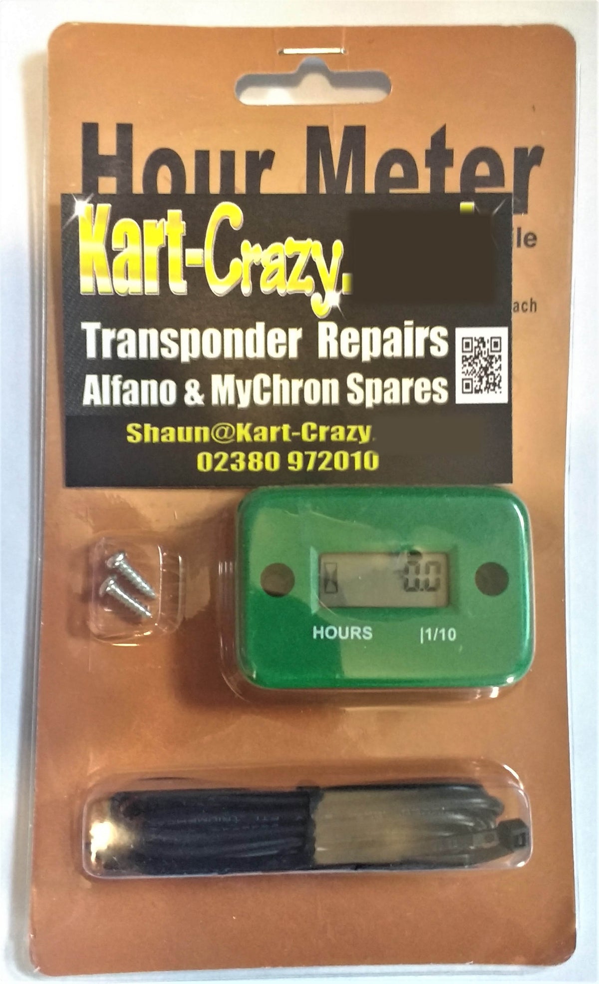 Kart Engine Hour Run Timer Meter - Green Kart Rotax Honda X30 MX Motoc ...